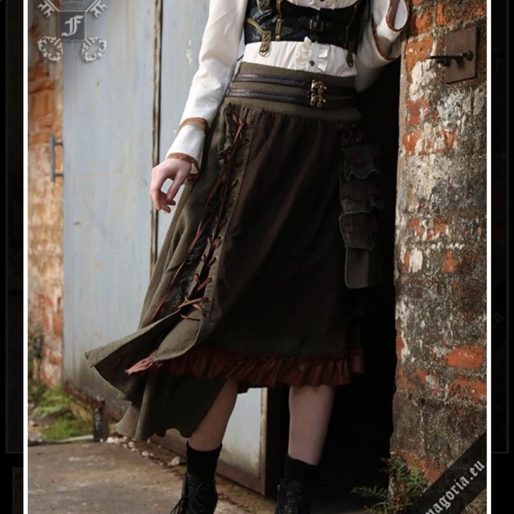 RQ-BL carroll green brown skirt
